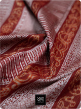 Red Fern Buta Prakritik Madder Natural Dyed Mulberry Silk Ikat Saree