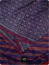 Deep Baingani Chrysanthemum Master Weave Designer Handspun Ikat Tussar Silk Saree