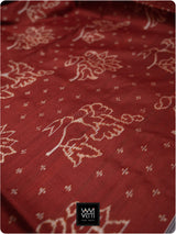 Brick Red Blue Passion Flower Phool Prakritik Madder & Indigo Natural Dyed Mulberry Silk Ikat Saree