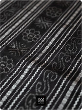 Orange Black Mughal Jaali Prakritik Madder, Haldi & Iron Rust Natural Dyed Mulberry Silk Ikat Saree