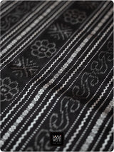 Orange Black Mughal Jaali Prakritik Madder, Haldi & Iron Rust Natural Dyed Mulberry Silk Ikat Saree