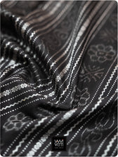 Orange Black Mughal Jaali Prakritik Madder, Haldi & Iron Rust Natural Dyed Mulberry Silk Ikat Saree