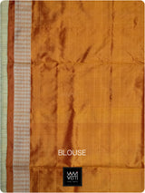 Orange Fern Butta Prakritik Madder & Haldi Natural Dyed Mulberry Silk Ikat Saree