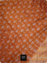 Orange Fern Butta Prakritik Madder & Haldi Natural Dyed Mulberry Silk Ikat Saree