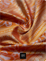 Orange Fern Butta Prakritik Madder & Haldi Natural Dyed Mulberry Silk Ikat Saree