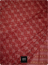 Brick Red Clove Prakritik Madder Natural Dyed Mulberry Silk Ikat Saree