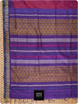 Bougainvillea Pink Purple Parijat Handspun Tussar Silk Saree