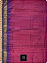 Bougainvillea Pink Purple Parijat Handspun Tussar Silk Saree
