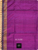 Bougainvillea Pink Purple Parijat Handspun Tussar Silk Saree