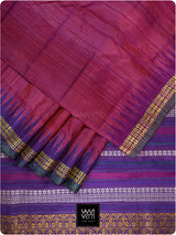 Bougainvillea Pink Purple Parijat Handspun Tussar Silk Saree
