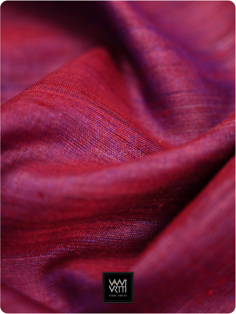 Bougainvillea Pink Purple Parijat Handspun Tussar Silk Saree