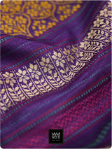 Bougainvillea Pink Purple Parijat Handspun Tussar Silk Saree