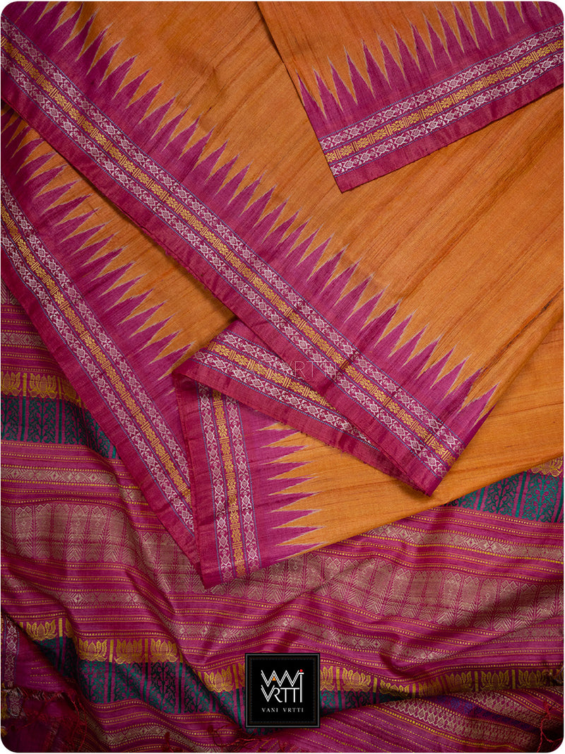 Narangi Rani Kachhap Handspun Tussar Silk Saree