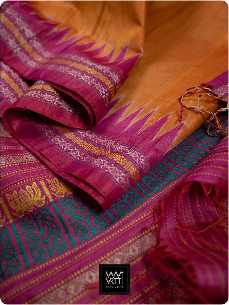 Narangi Rani Kachhap Handspun Tussar Silk Saree