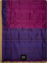 Wine Pink Purple Orange Antara Handspun Tussar Silk Saree