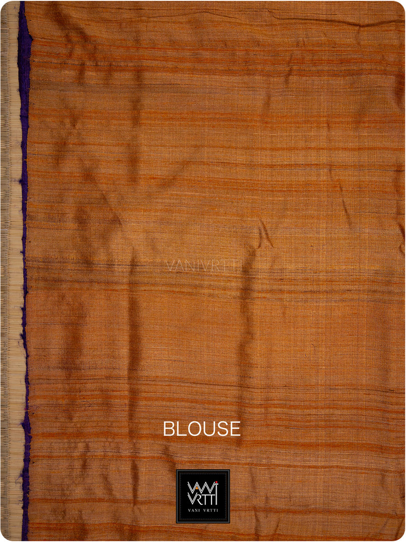Wine Pink Purple Orange Antara Handspun Tussar Silk Saree