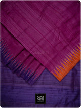 Wine Pink Purple Orange Antara Handspun Tussar Silk Saree