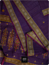 Baingani Brahma Kamal Master Weave Exclusive Handspun Tussar Silk Saree