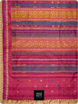Deep Maroon Pink Airavata Konark Double Palla Handspun Tussar Silk Saree