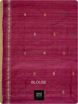 Deep Maroon Pink Airavata Konark Double Palla Handspun Tussar Silk Saree