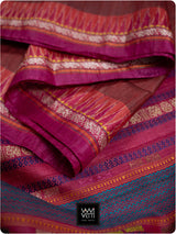 Deep Maroon Pink Airavata Konark Double Palla Handspun Tussar Silk Saree