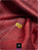 Deep Maroon Pink Airavata Konark Double Palla Handspun Tussar Silk Saree