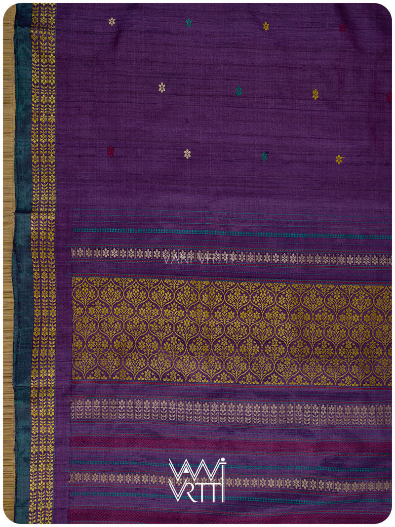 Deep Baingani Parijat Handspun Tussar Silk Saree