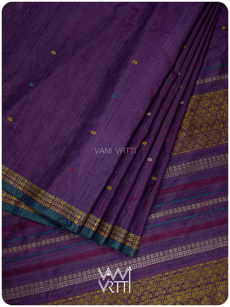 Deep Baingani Parijat Handspun Tussar Silk Saree