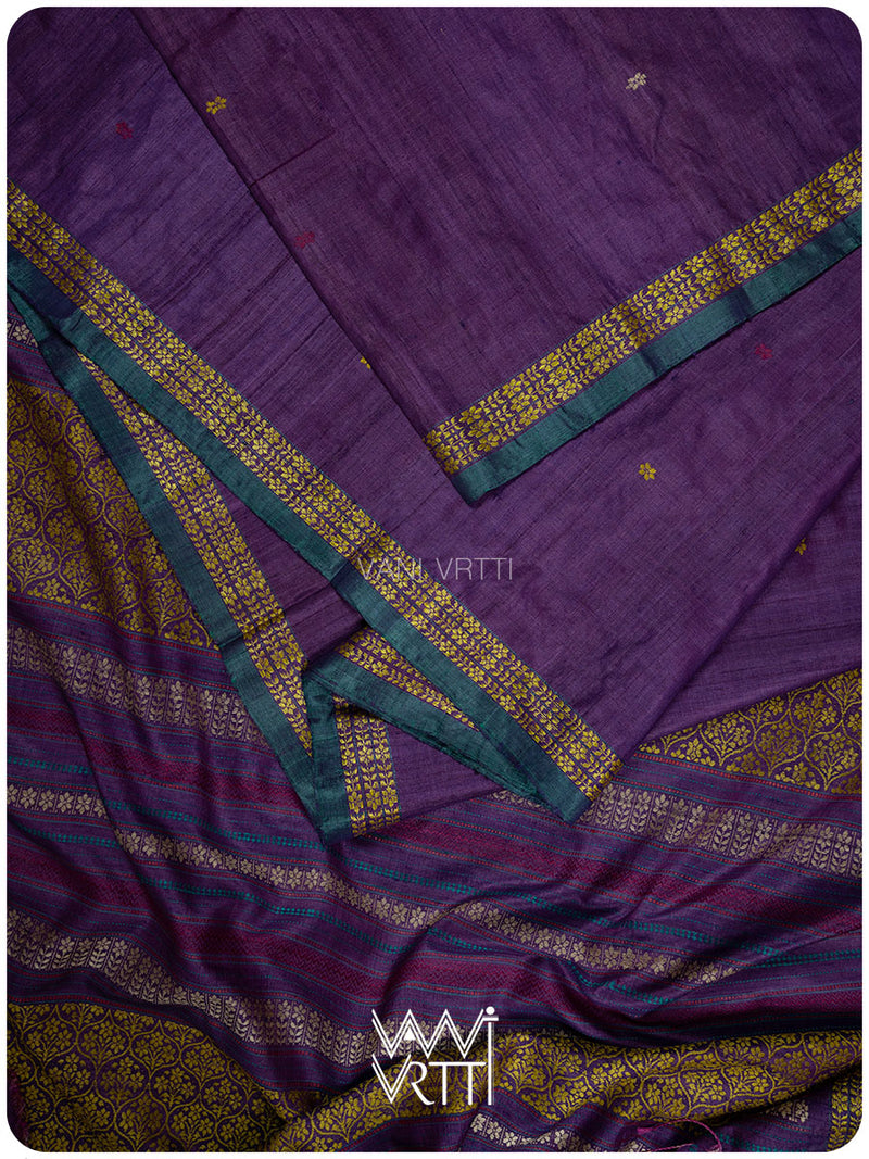 Deep Baingani Parijat Handspun Tussar Silk Saree