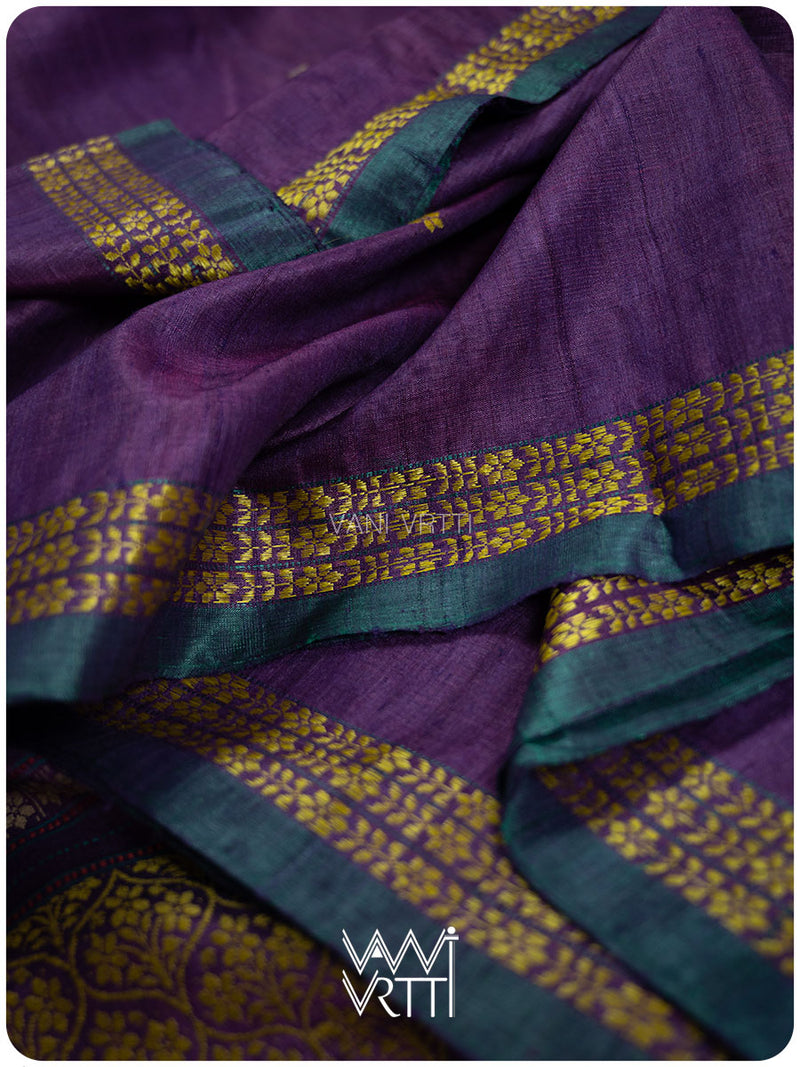 Deep Baingani Parijat Handspun Tussar Silk Saree