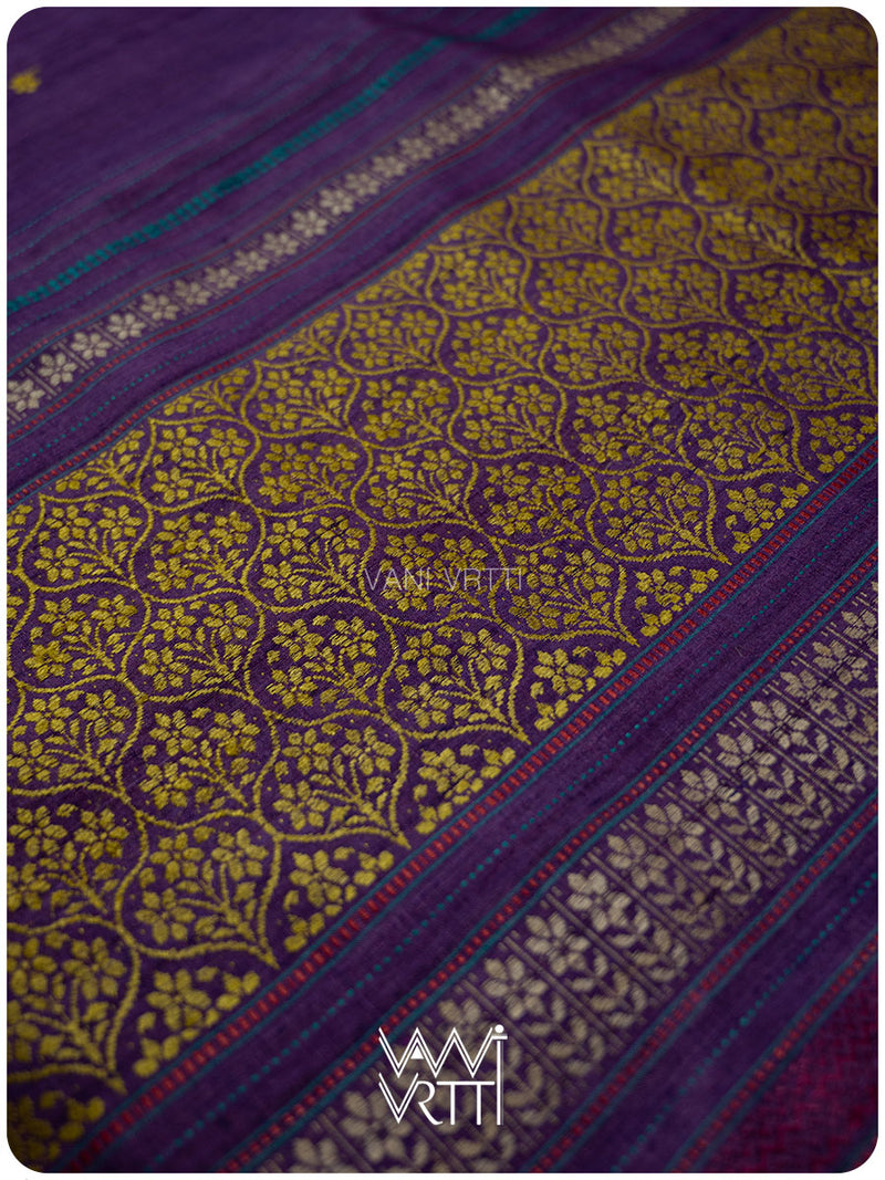 Deep Baingani Parijat Handspun Tussar Silk Saree