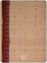 Chandan Madder Red Natural Dyed Phoda Kumbha Handwoven Cotton Tussar Kotpad Saree