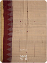 Chandan Madder Red Natural Dyed Phoda Kumbha Handwoven Cotton Tussar Kotpad Saree