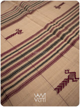 Chandan Madder Red Natural Dyed Phoda Kumbha Handwoven Cotton Tussar Kotpad Saree