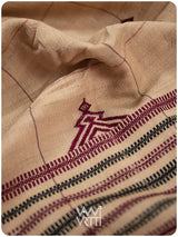 Chandan Madder Red Natural Dyed Phoda Kumbha Handwoven Cotton Tussar Kotpad Saree