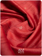 Pomegranate Red Orange Yellow Tribal Kondha Handspun Tussar Silk Saree