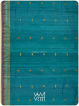 Deep Teal Magenta Matsya Kachhap Handspun Tussar Silk Saree