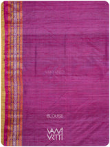 Deep Teal Magenta Matsya Kachhap Handspun Tussar Silk Saree