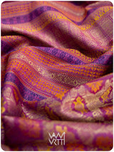 Deep Teal Magenta Matsya Kachhap Handspun Tussar Silk Saree