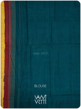 Bottle Green Banana Tree Fine Cotton Ikat Saree