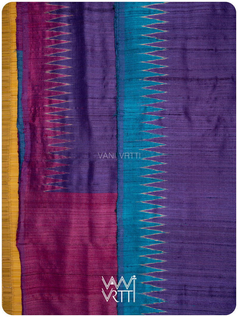 Baingani Firozi Rani Antara Handspun Tussar Silk Saree