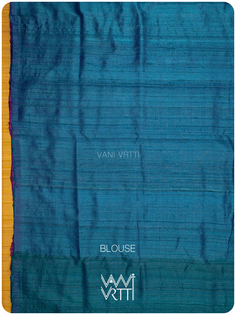 Baingani Firozi Rani Antara Handspun Tussar Silk Saree
