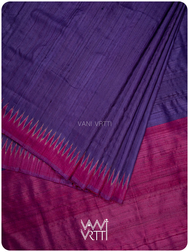 Baingani Firozi Rani Antara Handspun Tussar Silk Saree