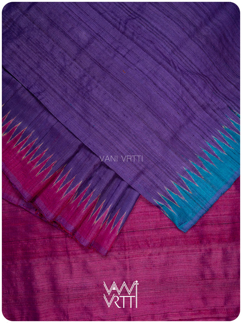 Baingani Firozi Rani Antara Handspun Tussar Silk Saree