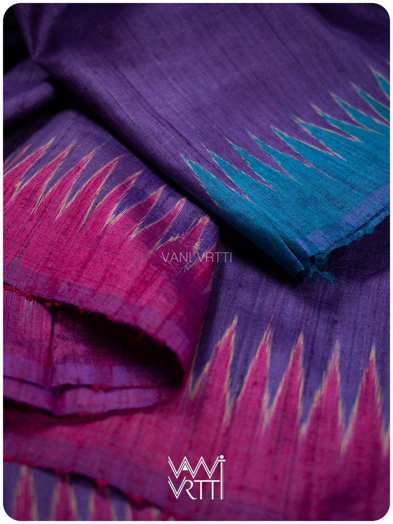 Baingani Firozi Rani Antara Handspun Tussar Silk Saree