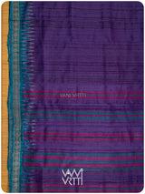 Deep Baingani Magenta Firozi Aarush Handspun Tussar Silk Saree