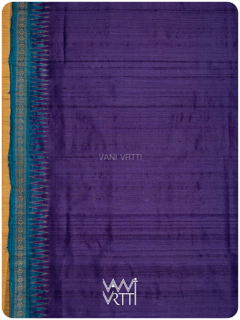 Deep Baingani Magenta Firozi Aarush Handspun Tussar Silk Saree
