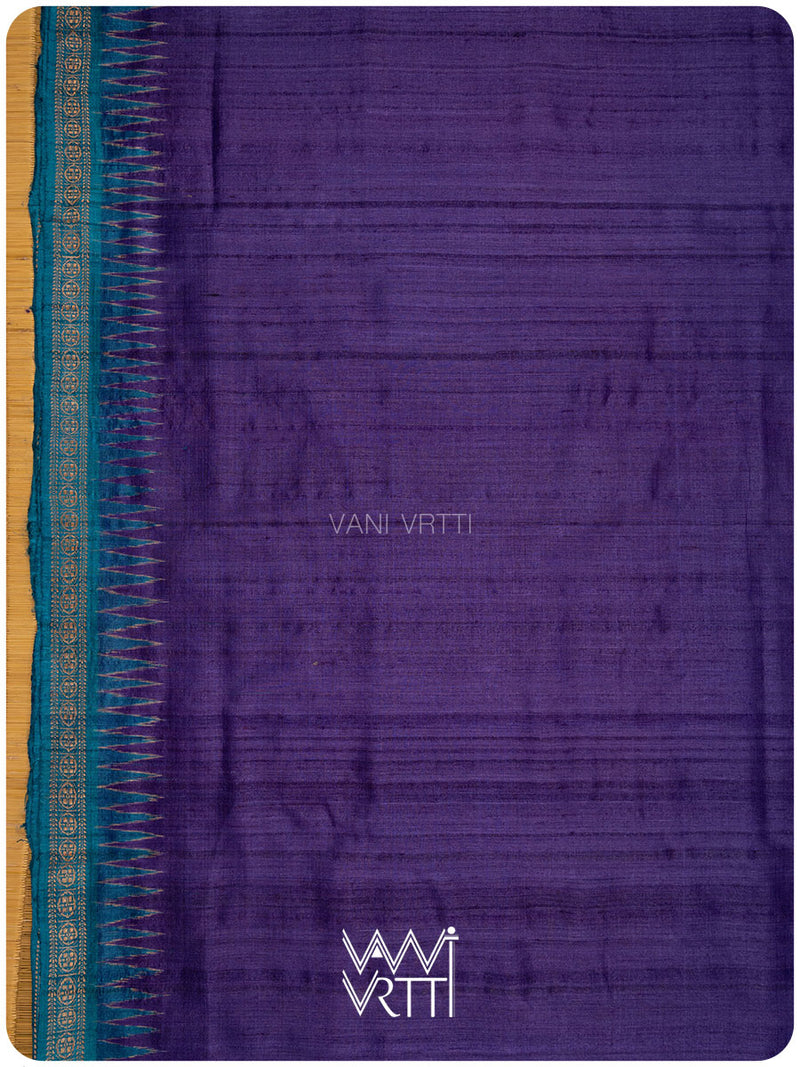 Deep Baingani Red Firozi Aarush Handspun Tussar Silk Saree