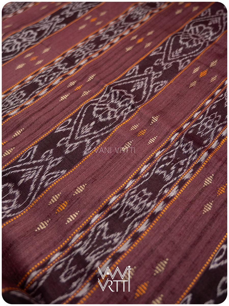 Rani Pink Coffee Nadi Handspun Tussar Silk Saree