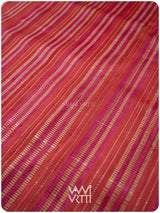 Red Aziz Ikat Handspun Tussar Silk Saree